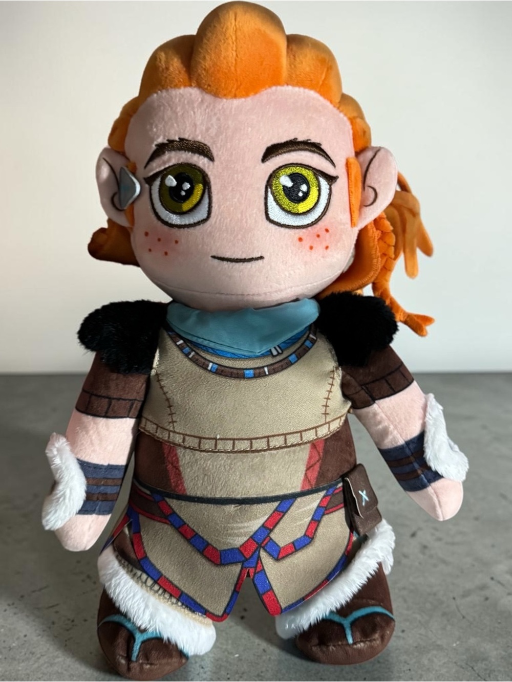 Sony Orange-Haired Plush Doll with Yellow Eyes